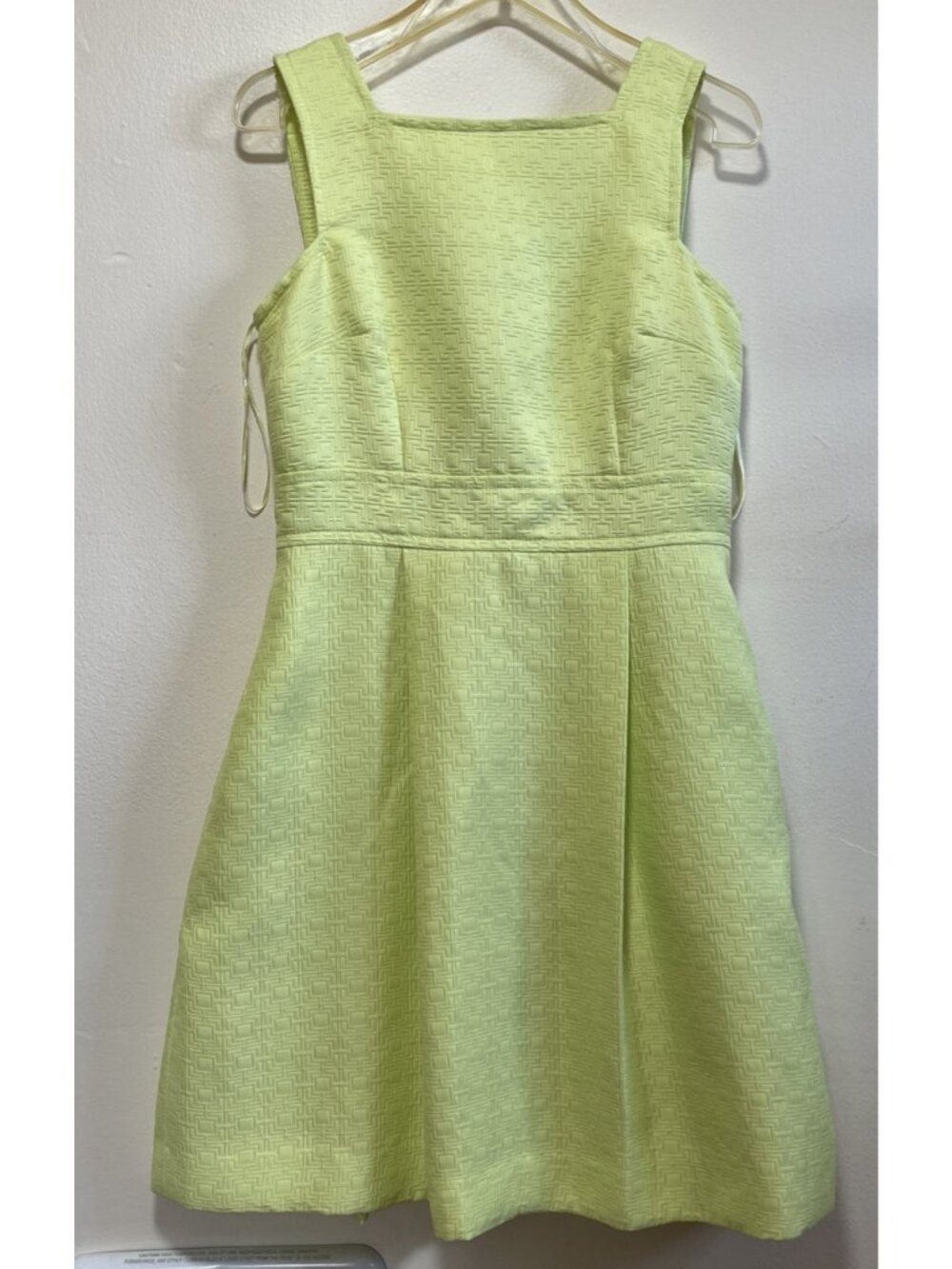 MiXT HEIDI WEISEL satin taffeta Pleated Skirt Retro Classy DRESS Neon Green sz 8